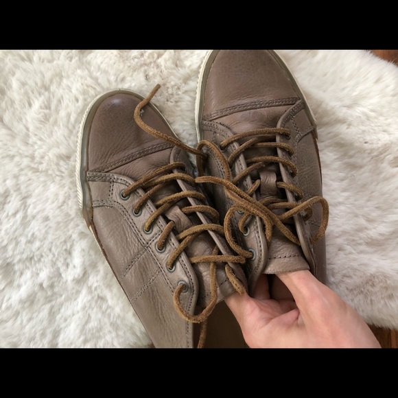 Frye Taupe Aged Leather Sneakers - Picture 6 of 7
